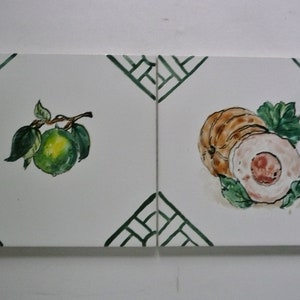 Handpainted Fruit Garden Theme Wall Tiles 6x6