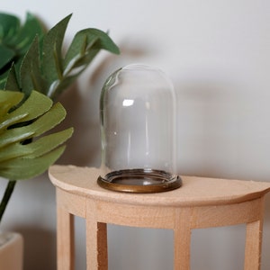 1:12 Dollhouse living room decoration miniature glass dome display on metal base glass terrarium(Large) A103