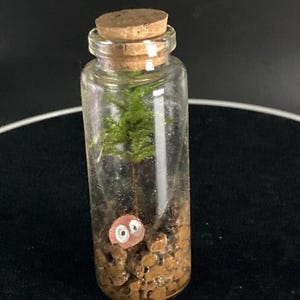 Mini  “Christmas” Tree Climacium Tree Moss (Cultivated) Glass Terrarium Kit With Glow in the Dark Resin Dust Ball, easy to build and Care